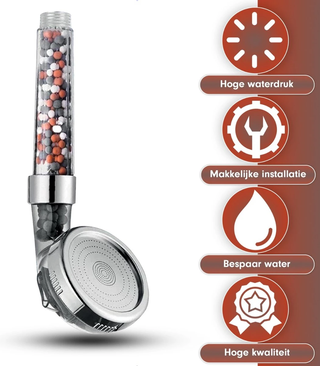 Imperatoris | Ionische Douchekop - Waterbesparend – Met Hoge Druk En Filter – Regendouche - Afbeelding 5