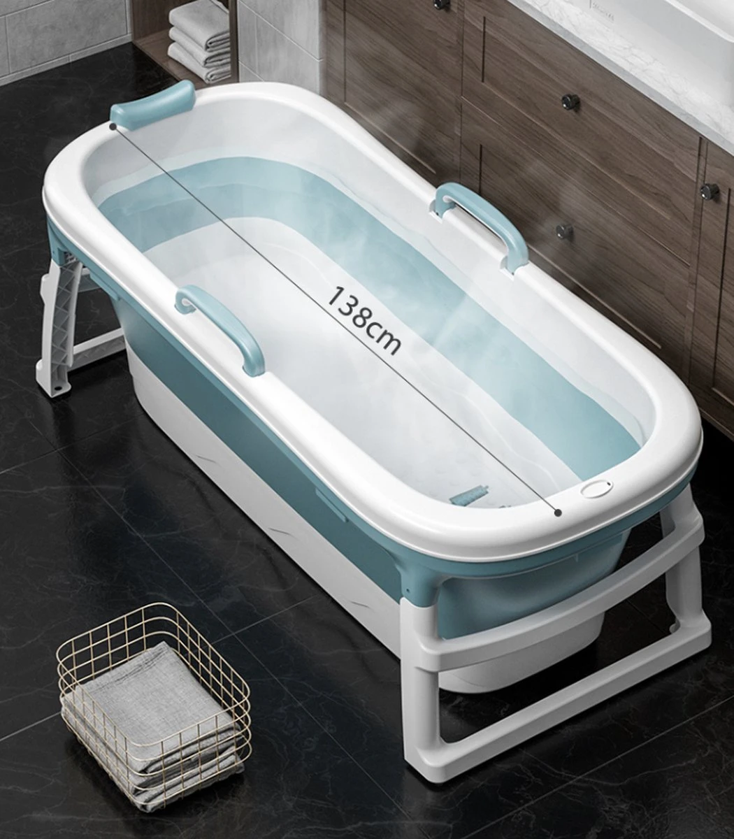 Simple Fix Zitbad - 138cm - Opvouwbaar Bad - Bath Bucket - Zitbad Voor Volwassenen - 220L - Extra Lang - Blauw - Afbeelding 5