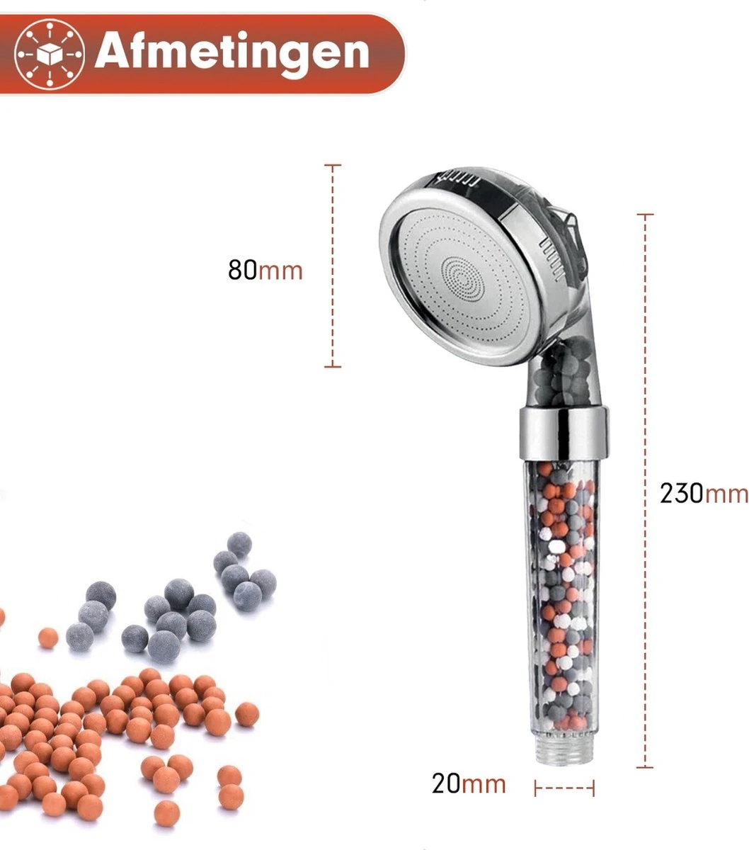 Imperatoris | Ionische Douchekop - Waterbesparend – Met Hoge Druk En Filter – Regendouche - Afbeelding 4