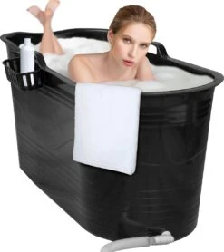 LIFEBATH - Zitbad Mira - Bath Bucket XL - 400L - Ligbad 122 Cm - Zwart