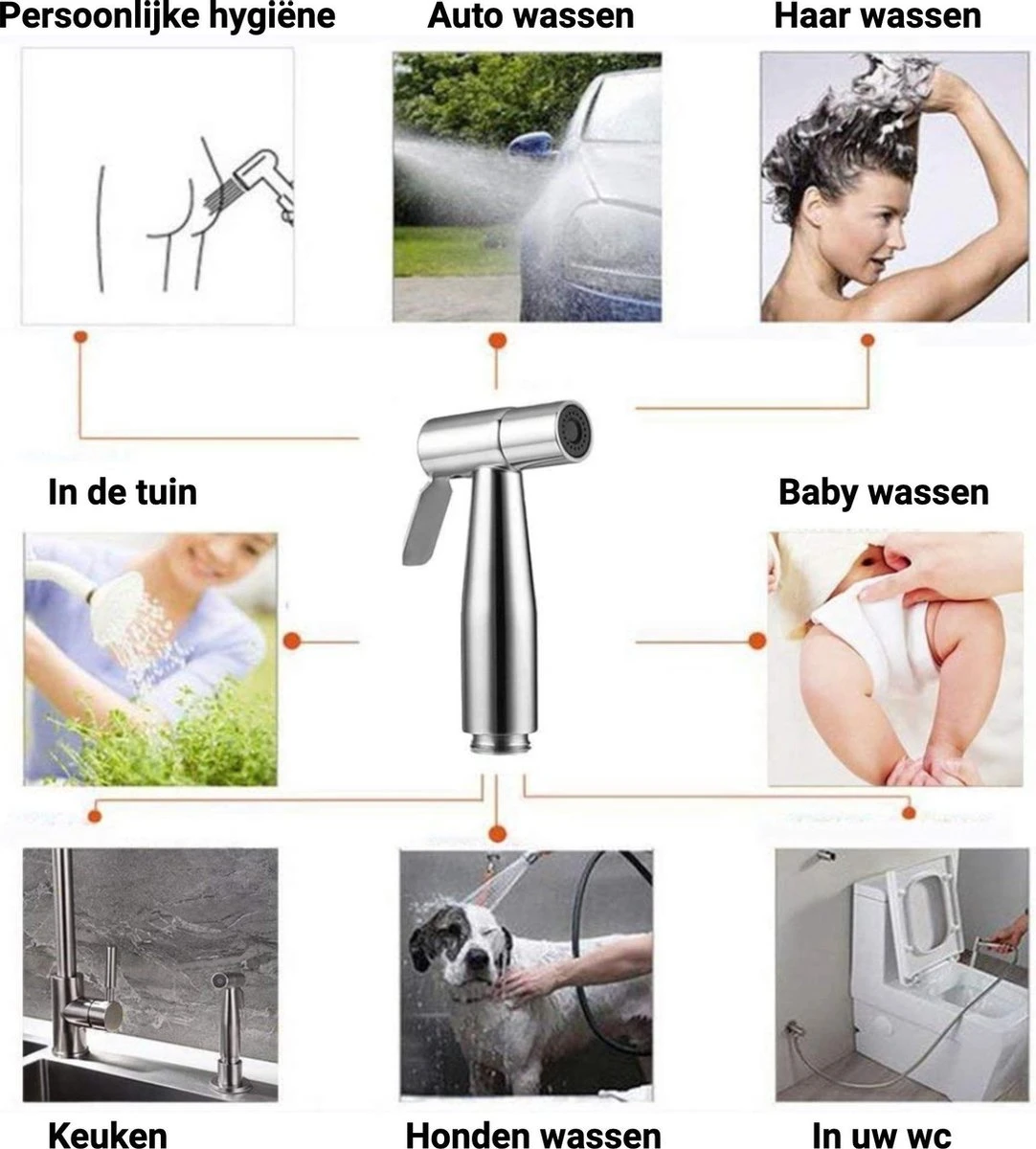 El Suvon® Bidet Handdouche - Shattaf - Bidet Sproeier - Bidetkraan - Afbeelding 10