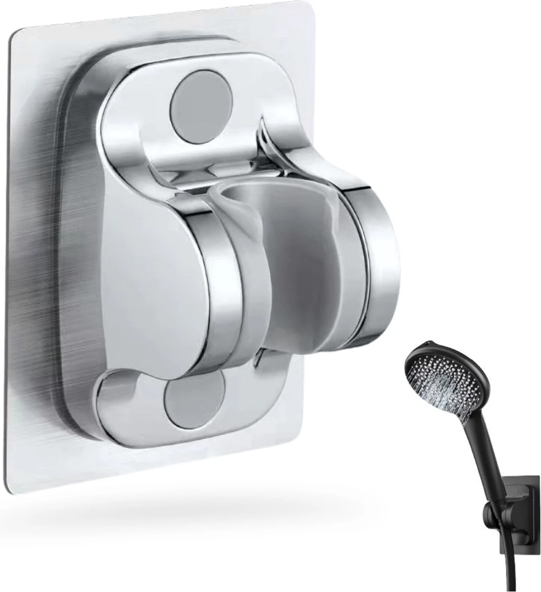 Douchekophouder Chroom Zelfklevend – Verstelbaar – Handdouchehouder – Douchekop Houder Zonder Boren