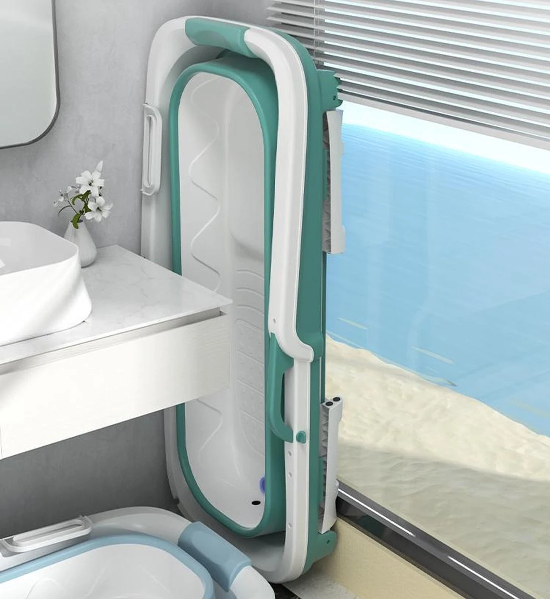 Foresta Volwassenen Zitbad XXL 150CM - Plastic Badkuip - Lime - Afbeelding 10