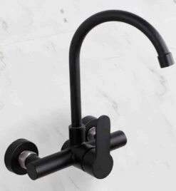 Merkloos Inbouw Wastafelkraan 8654-CB - Muurkraan - RVS - Mat Zwart