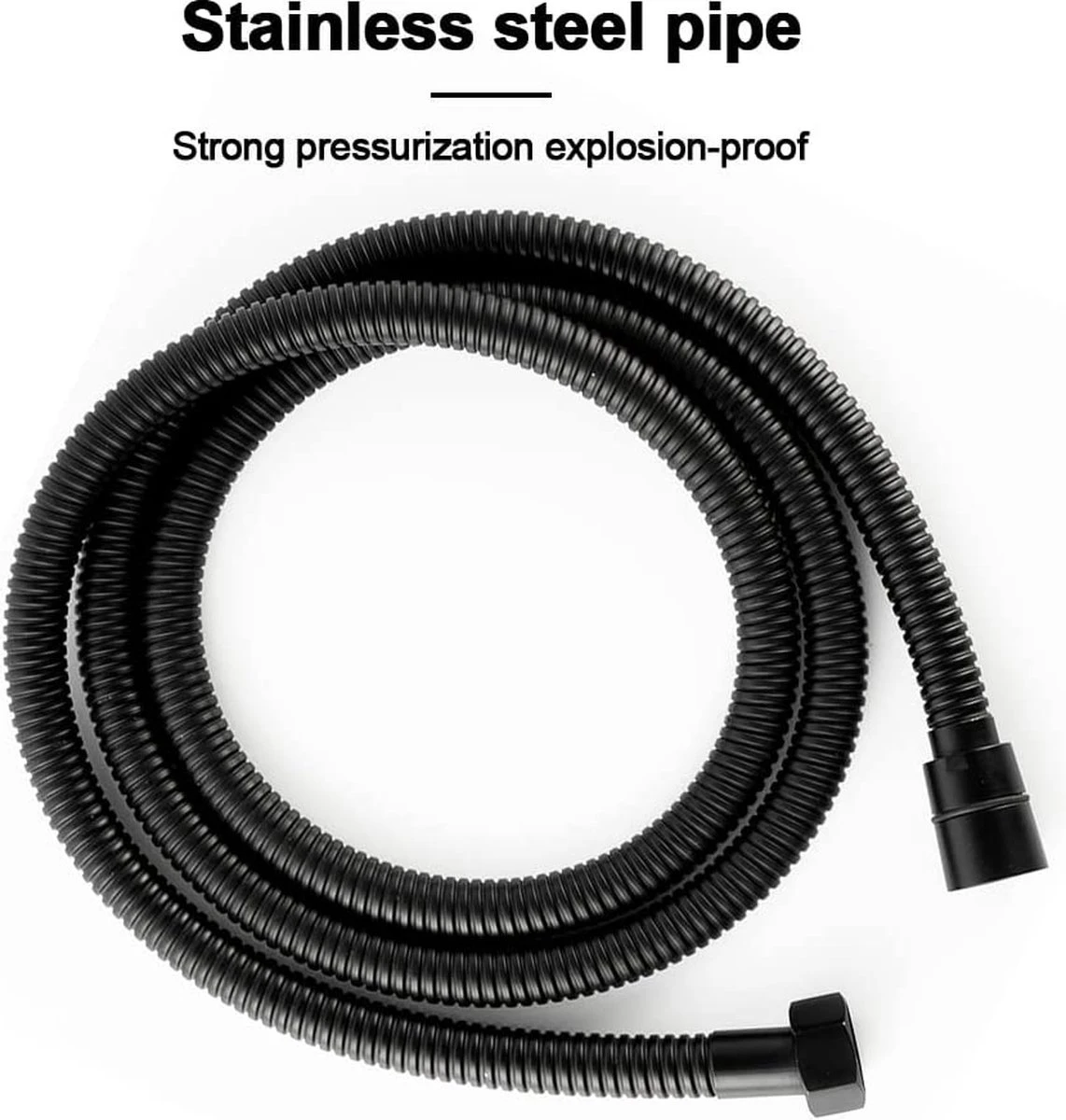 Merkloos Bidet Handdouche - Shattaf - Bidet Sproeier - Bidetkraan - Handheld Bidet Spray Met 120 Cm Doucheslang / Houder- Zwart - Afbeelding 7