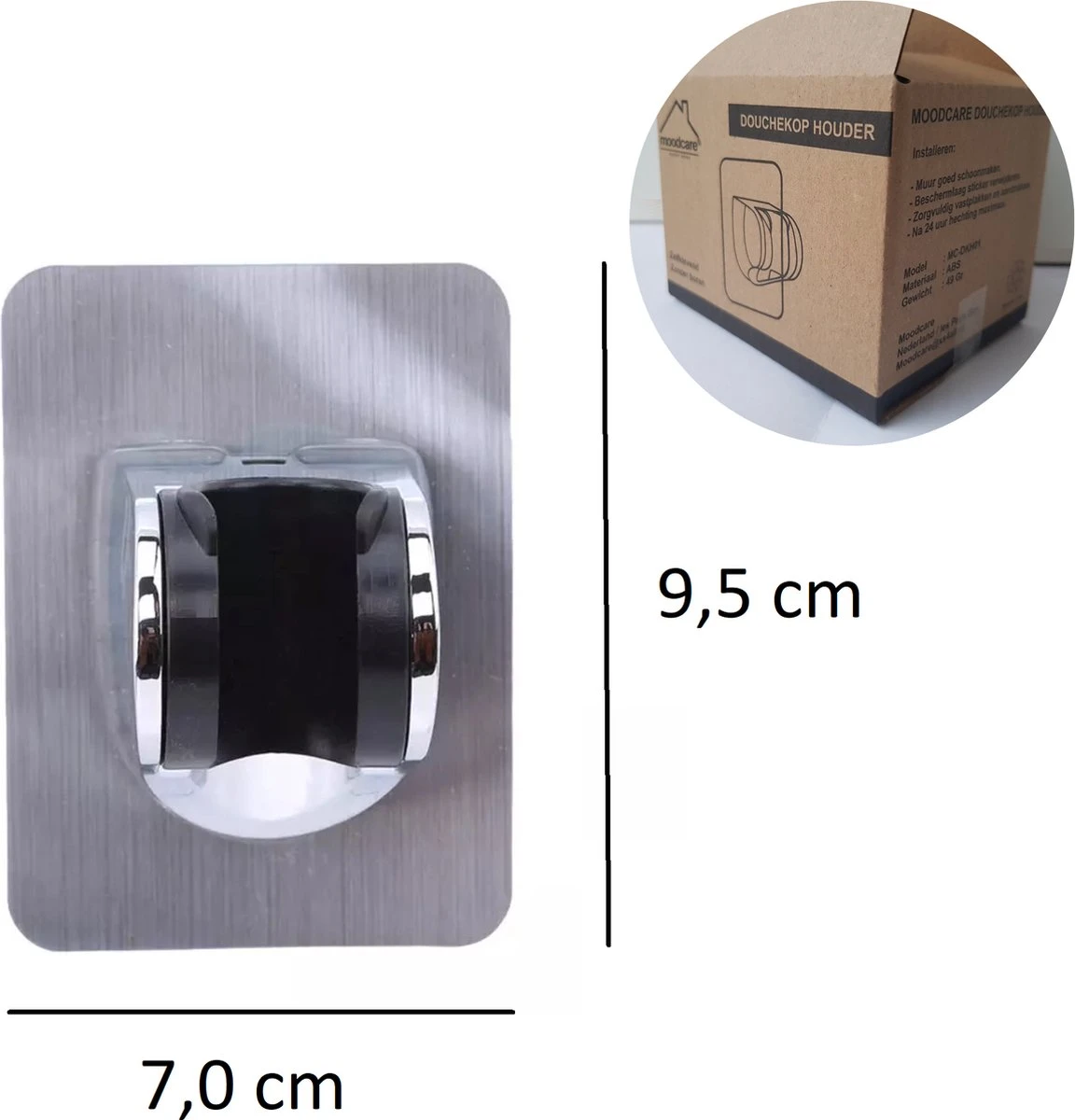 Merkloos Douchekophouder – Douchekop Houder – Handdouchehouder – Douchehouder - Zonder Boren – Verstelbaar - Zelfklevend - Met Haakje - Afbeelding 7