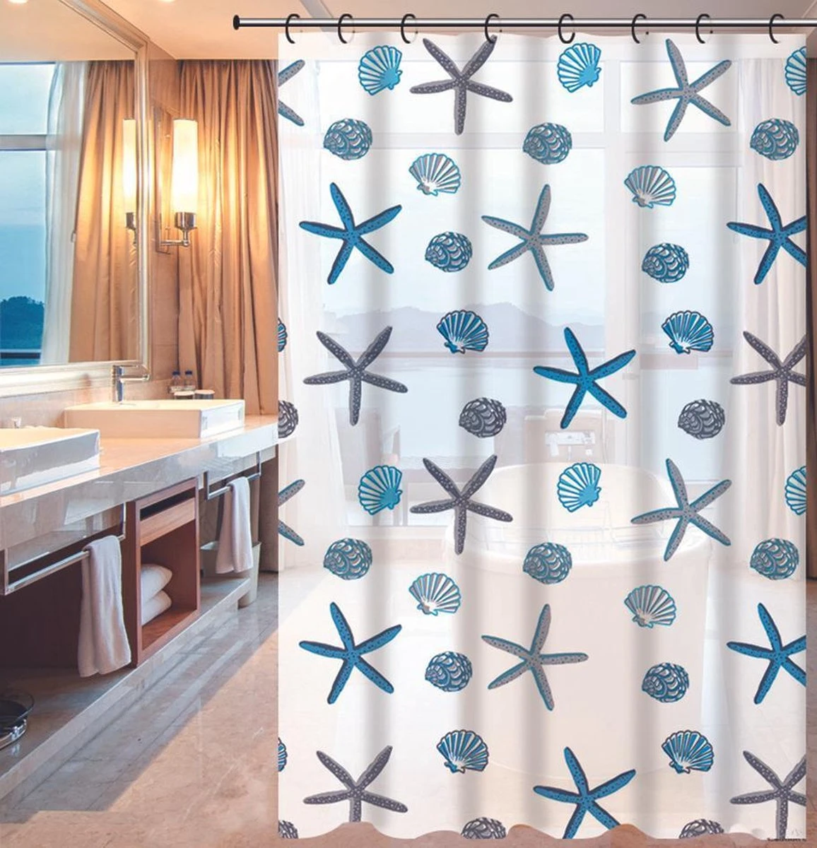 Lowander Douchegordijn 180x180 - Badkamer Gordijn - Afbeelding 2