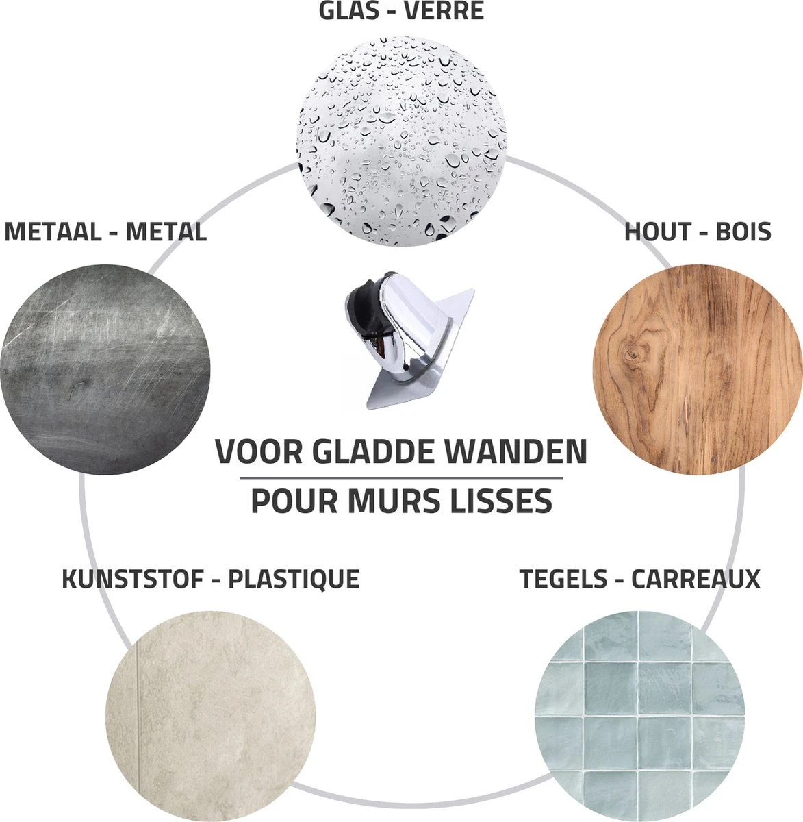 Merkloos Douchekophouder – Douchekop Houder – Handdouchehouder – Douchehouder - Zonder Boren – Verstelbaar - Zelfklevend - Met Haakje - Afbeelding 9