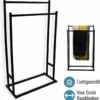 Mmoods XL Handdoekrek 2 Baren Badkamer Zwart - 25 X 50 X 86 Cm - Handdoekenrek Staand Keuken - Handdoekhouder Vrijstaand 2 Dragers