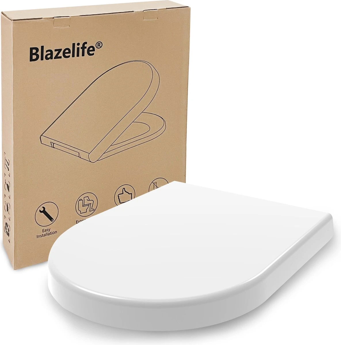 Blazelife Wc Bril - Wc Bril Softclose Van Duurzaam Ureumformaldehyde - Lonely Day - Toiletdeksel Universeel - Afneembaar - Antibacterieel - D-vorm