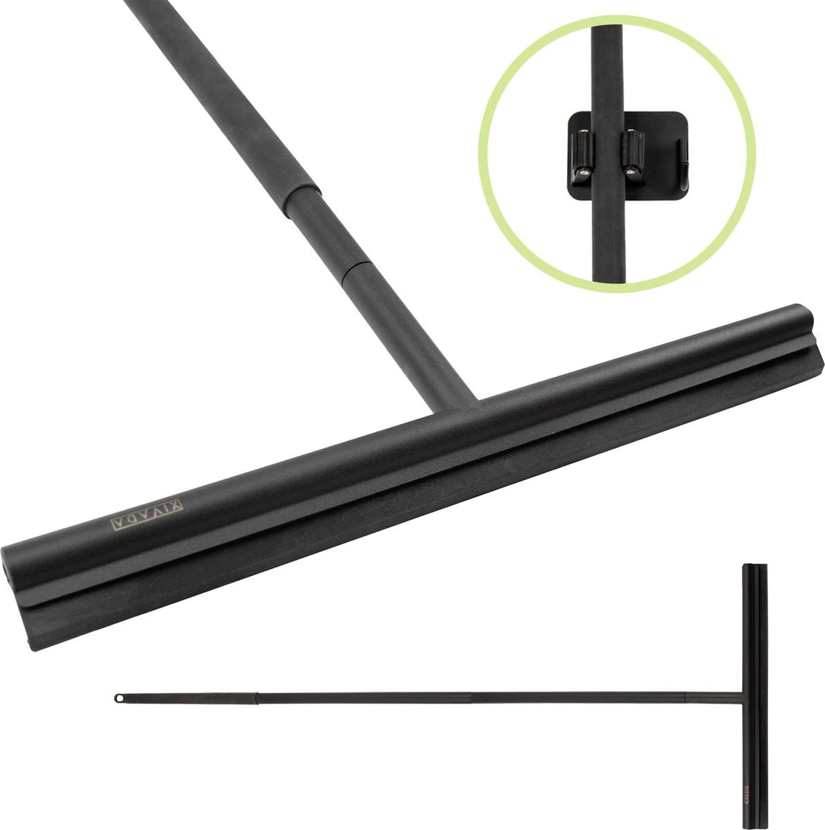 Vloerwisser - RVS - Vloertrekker Met Steel - Badkamer - Douchewisser Zwart - Douchetrekker