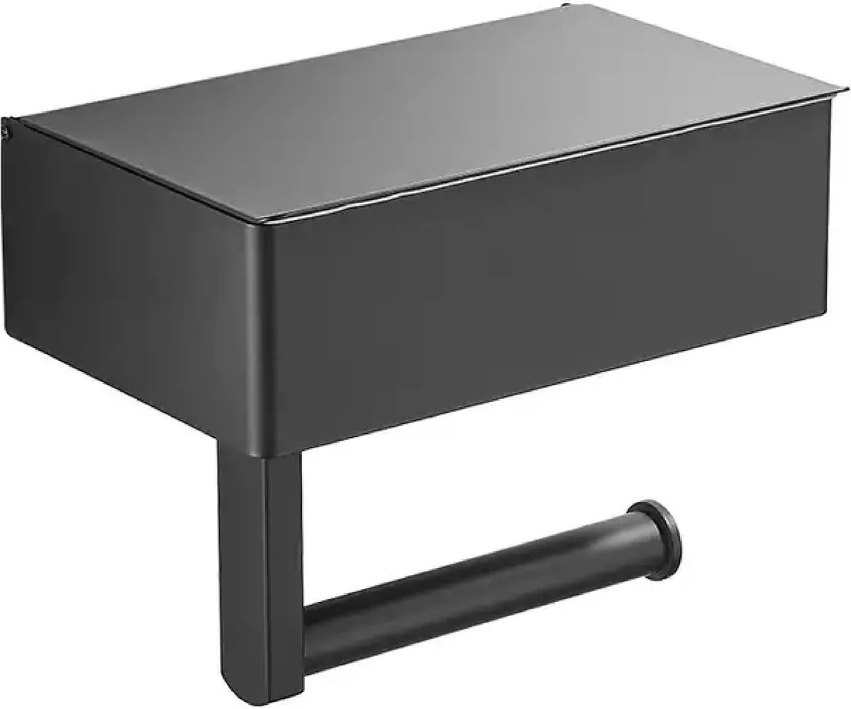 STARMAN WC Rolhouder - Toiletrolhouder Zwart - Badkamer Accessoires - WC Papier Houder