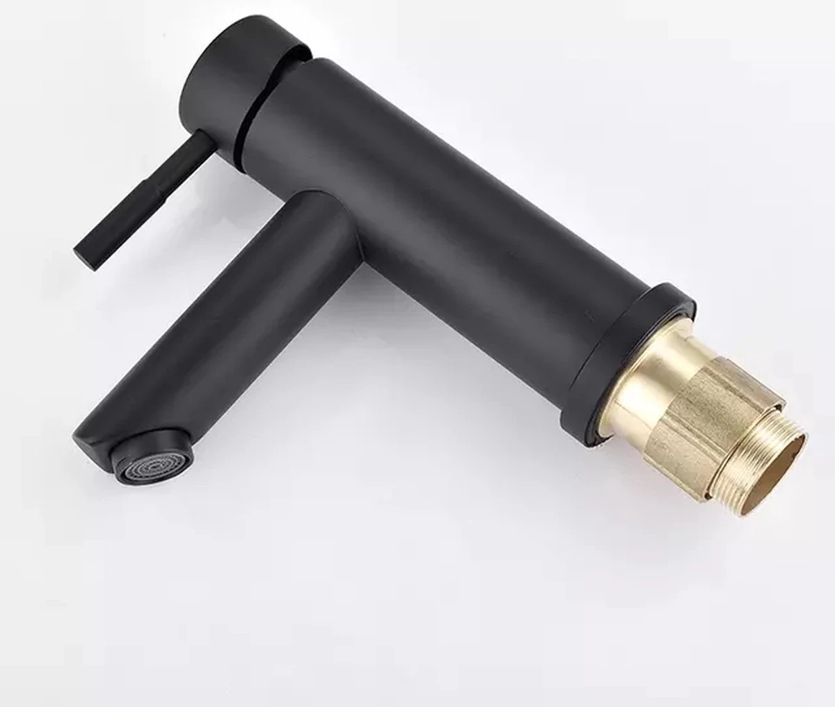 Merkloos Wastafelkraan 8500A - Badkamerkraan - Toiletkraan - Mengkraan - Mat Zwart - Afbeelding 7