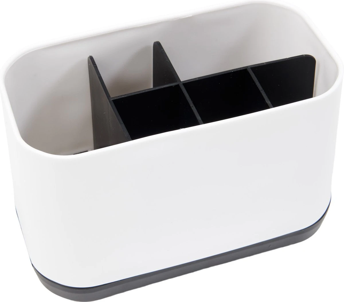Roegaarden Tandenborstelhouder – Badkamer Organizer – 6 Sorteervakken - Met Lekbak -Wit
