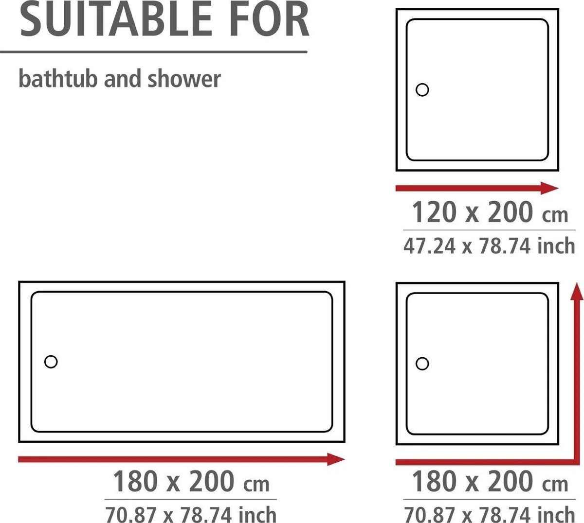 WENKO Anti-schimmel Douchegordijn Uni Wit 180x200cm Polyester Inclusief Ophangringen - Afbeelding 8
