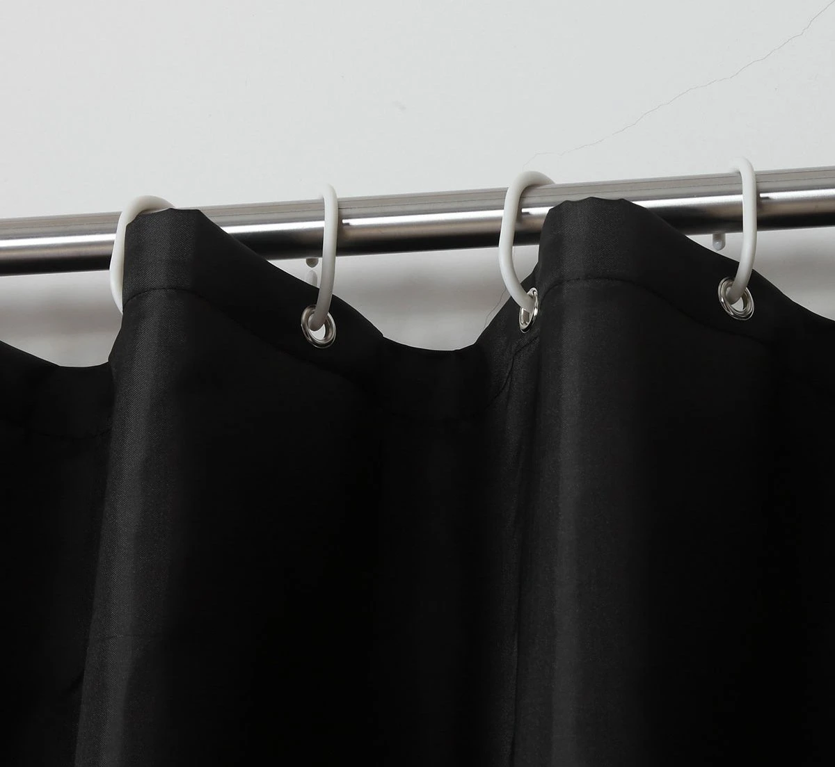 MLN Basics® Douchegordijn | Zwart | 120x200 Cm | Inclusief Ringen | Anti-schimmel - Afbeelding 3