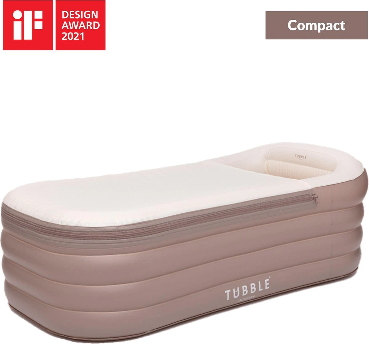 Tubble® Compact - Klein Opblaasbaar Ligbad 140 Cm Lang – Opvouwbaar Bad Voor Volwassenen Tot 170cm - IJsbad Wim Hof Methode - Zitbad - 200L