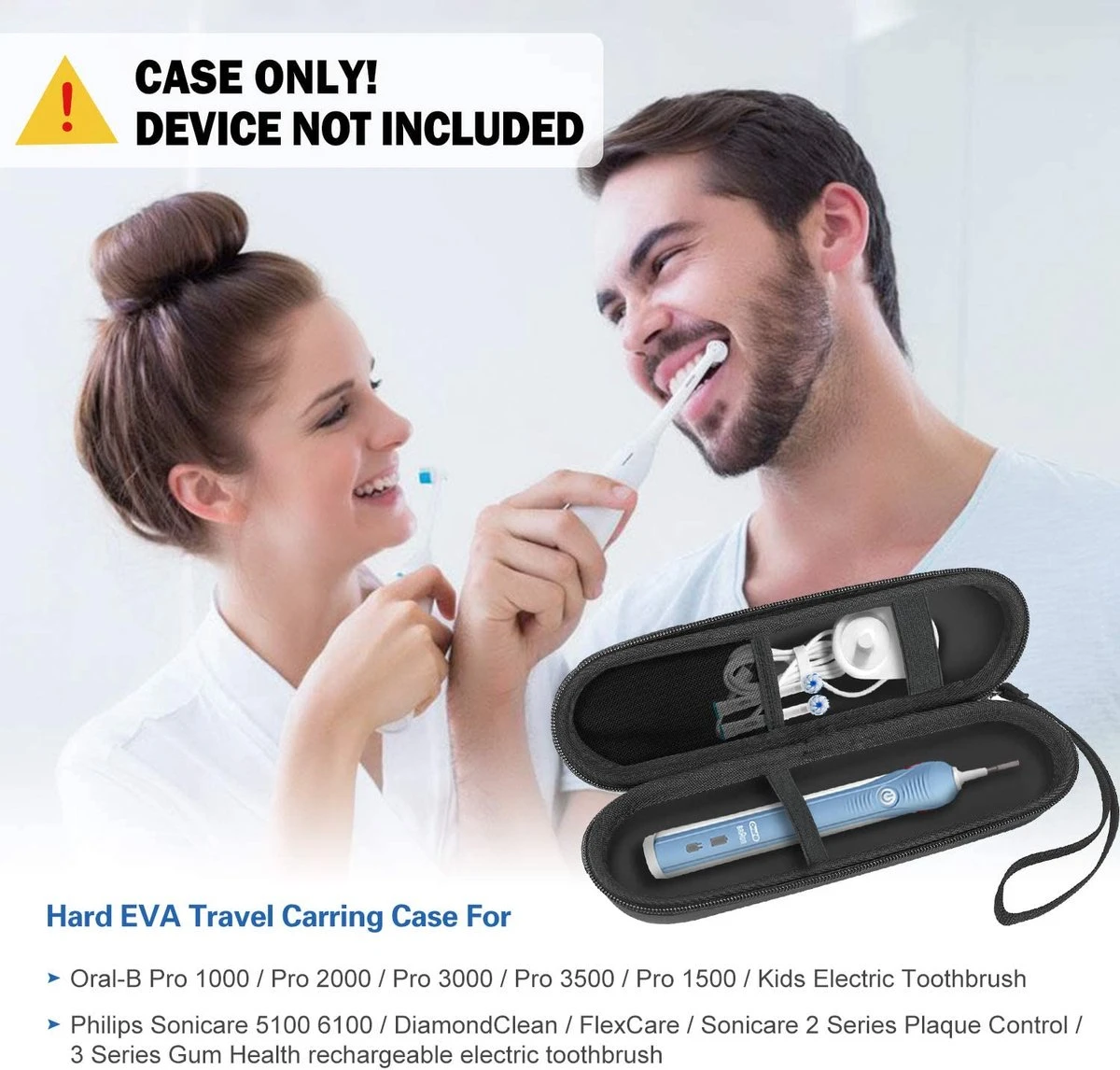 Hoes Voor Oral-B Tandenborstel, Etui, Harde Schaal, Philips Elektrische Tandenborstel, Reisetui, Draagtas, Elektrische Tandenborstelhouder, Houder, Houder, Reistas, Zwart - Afbeelding 2
