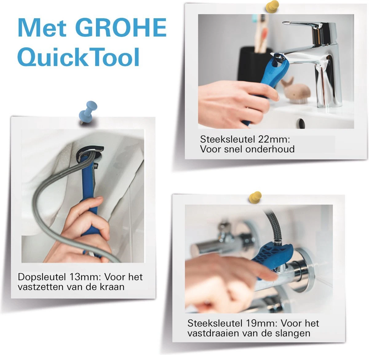 GROHE QuickFix Start Wastafelkraan - S-size - Met Waste - Mat Zwart - Afbeelding 3