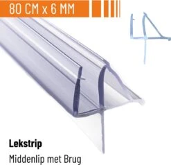 Simple Fix Lekstrip - Douchestrip - Waterkering - 80CM Lang - 6MM Glasdikte - Lekdorpel