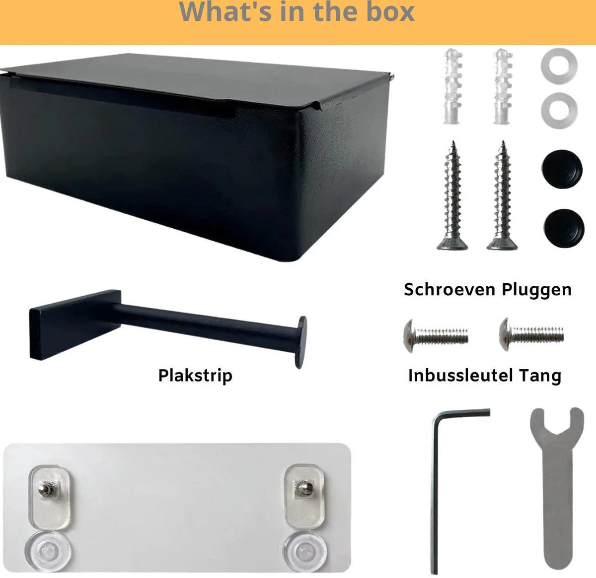 NIRAX WC Rolhouder – Toiletrolhouder - Zwart - RVS - Met Bakje Voor Vochtig Toiletpapier - Zonder Boren - Zelfklevend - Toilet Accessoires - Badkamer Accessoire - Toiletpapier Houder - Afbeelding 6