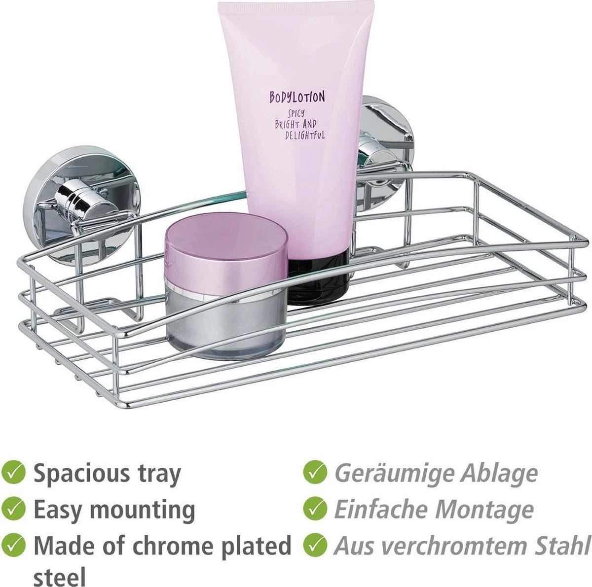 WENKO Vacuum-Loc Doucherek Chroom - Bevestigen Zonder Boren - Afbeelding 3