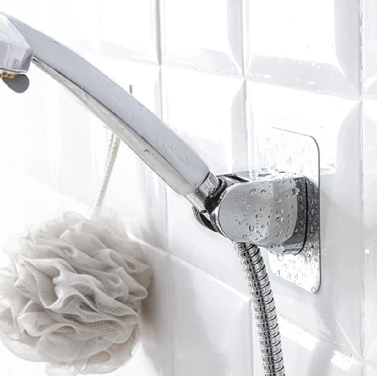 Merkloos Douchekophouder – Douchekop Houder – Handdouchehouder – Douchehouder - Zonder Boren – Verstelbaar - Zelfklevend - Met Haakje - Afbeelding 6