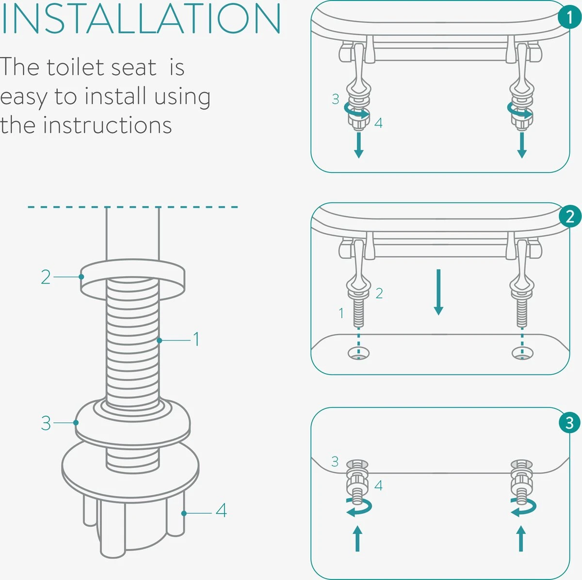 Navaris Toiletbril Met Glitter Design - Transparante Wc-bril 42 X 36 X 4,5 Cm - Makkelijk Te Bevestigen - Afbeelding 7