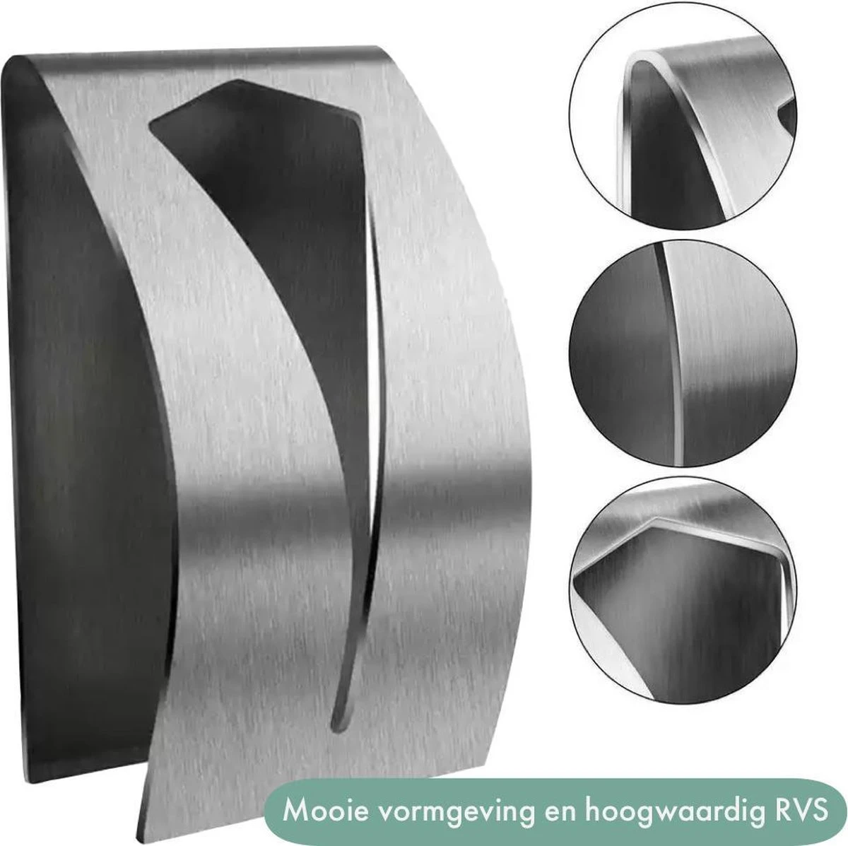 RVS Handdoekhouder 2 Stuks - Zelfklevend - Design Handdoek / Theedoek Klem - Handdoek Klem - Handdoek Haak - Afbeelding 5