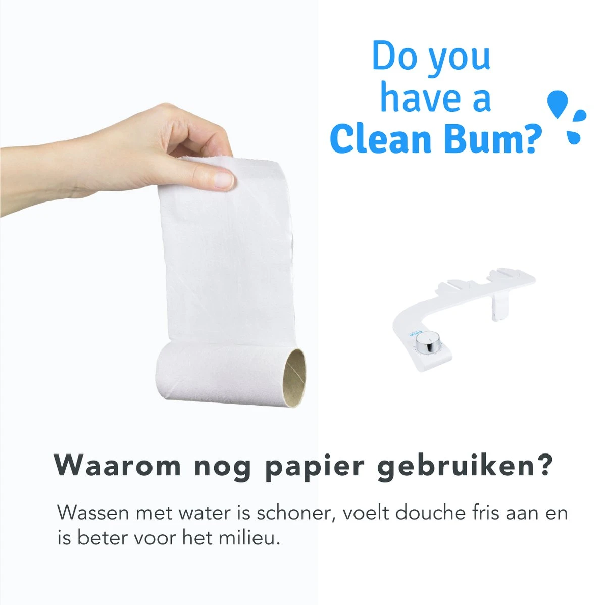 Clean Bum® Elegance Plus Bidet WC- Dubbele Sproeikop - Easy Fit Systeem - Afbeelding 8