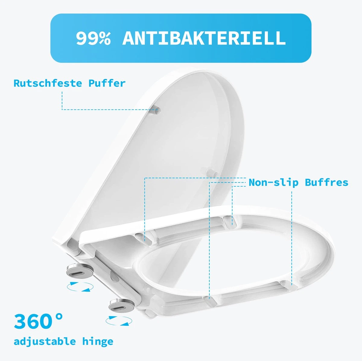 Blazelife Wc Bril - Wc Bril Softclose Van Duurzaam Ureumformaldehyde - Lonely Day - Toiletdeksel Universeel - Afneembaar - Antibacterieel - D-vorm - Afbeelding 8