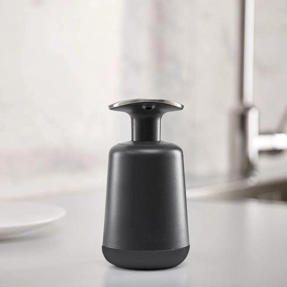 Wonix® - Zeepdispenser - Zeeppompje - Duw Met Pols - 300ml - Zwart - Afbeelding 2