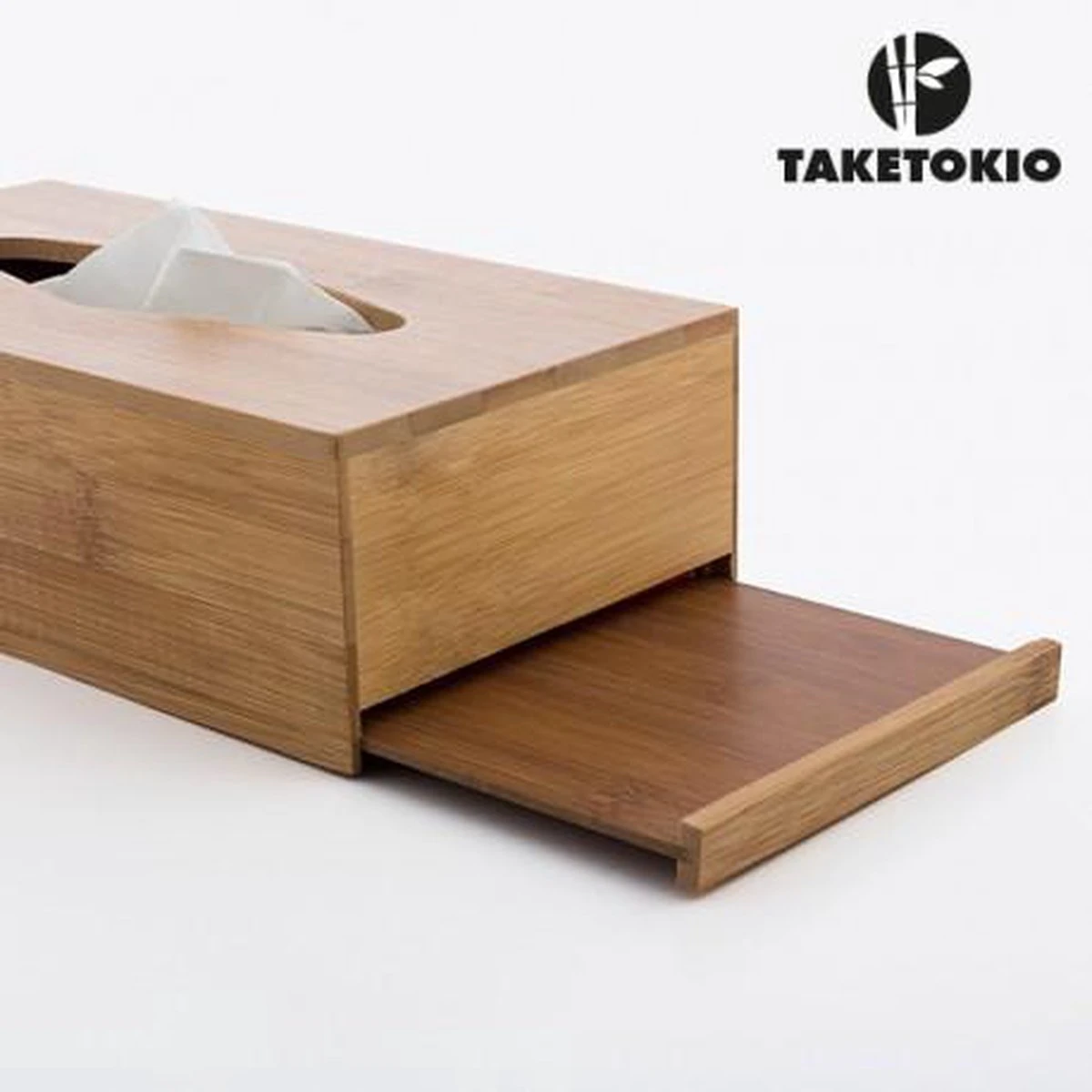 TakeTokio Zakdoekkistje Van Bamboe Hout - B10 X H9 X L23 Cm - Afbeelding 5