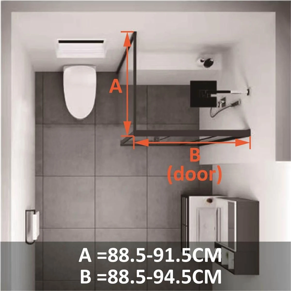 Vips Douchecabine 90 X 90 Met Zwart Aluminium Profiel - CE Gekeurd Veiligheidsglas Met NANO Coating - Vierkant - Afbeelding 2