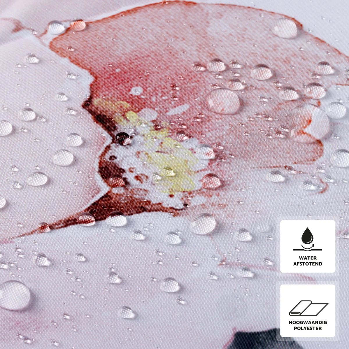 RX Goods Gekleurde Natuur Bloemen Douchegordijn - 180x180cm - Incl. 12 Ringen - Waterafstotend – Polyester - Afbeelding 2