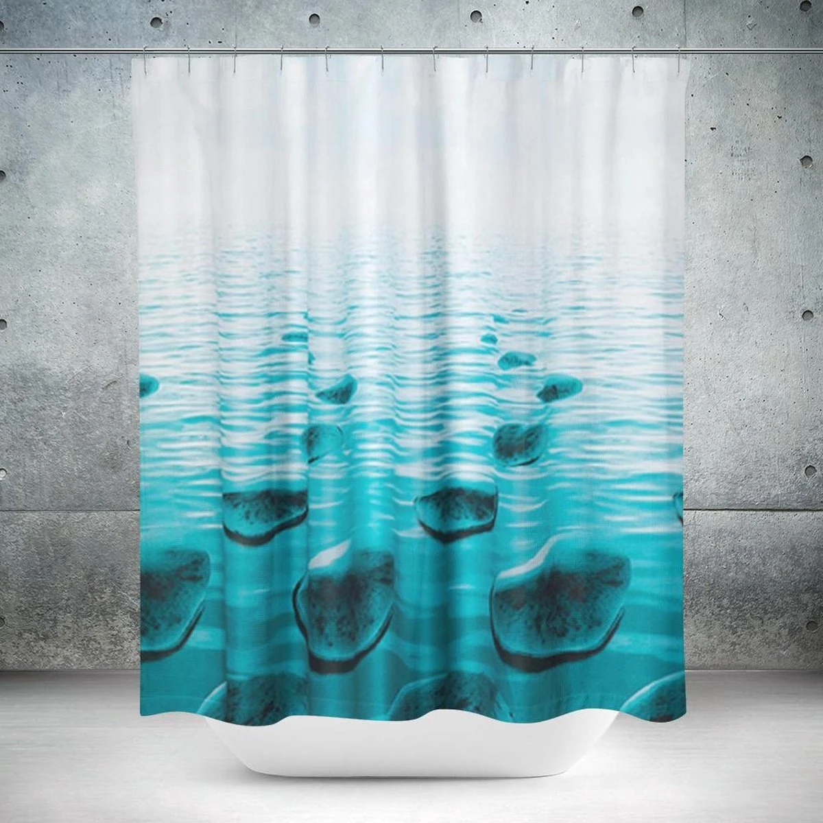 Roomture - Douchegordijn - Zen Stones - 240 X 200 - Extra Breed