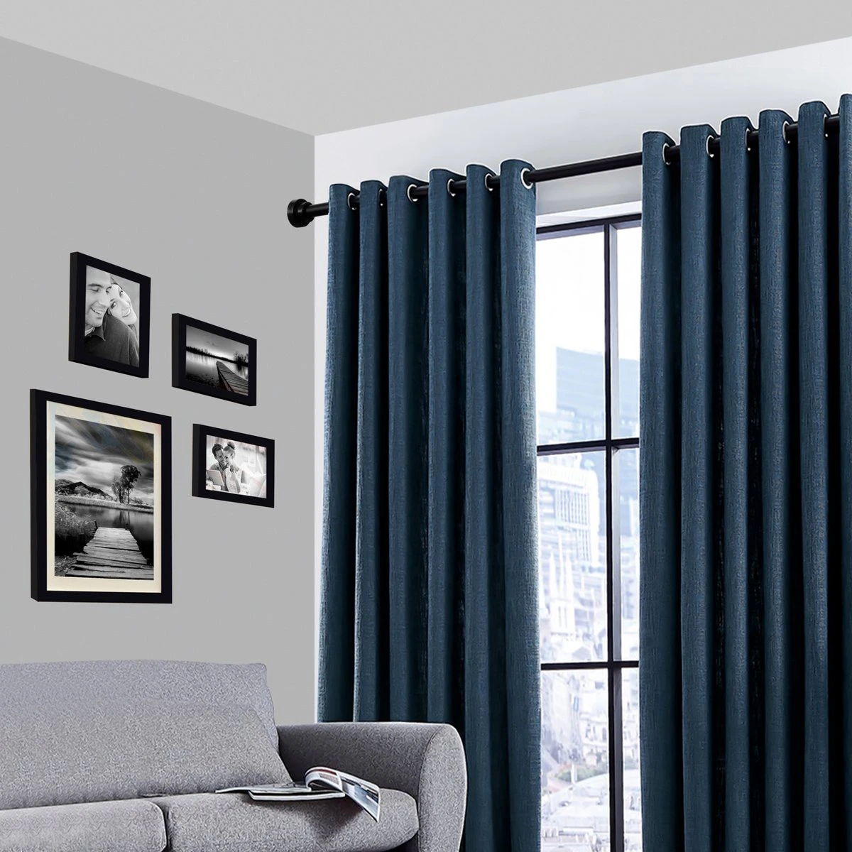 Qproducts Gordijnroede Zonder Boren - 65 Tot 100 Cm - Uitschuifbaar Douchegordijnstang - Uitschuifbare Klemstang - Metaal Zwart - Afbeelding 7