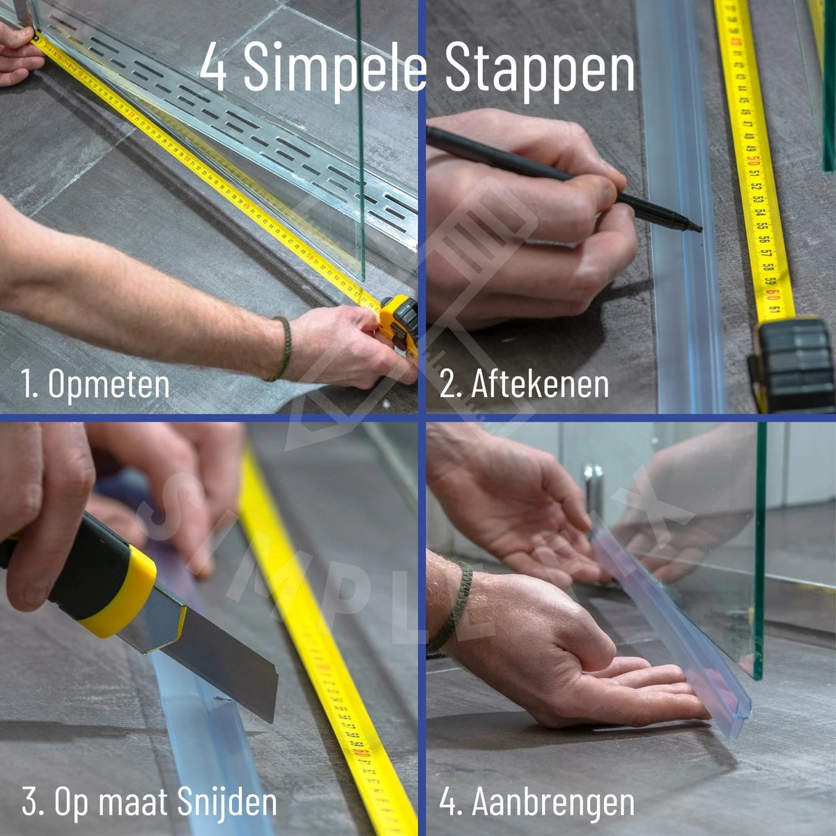 Simple Fix Lekstrip - Douchestrip - Waterkering - 70CM Lang - 6MM Glasdikte - Lekdorpel - Afbeelding 3