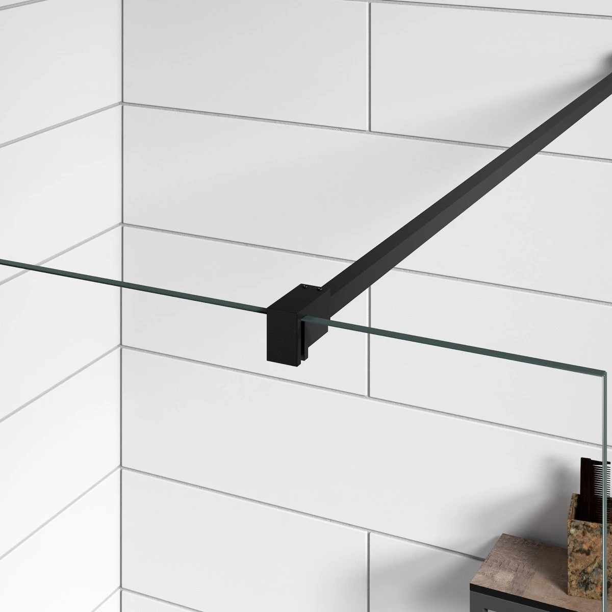 Badplaats Douchewand Essos 70 Cm X 200 Cm - Zwart – Inloopdouche 8 Mm Veiligheidsglas - Afbeelding 2