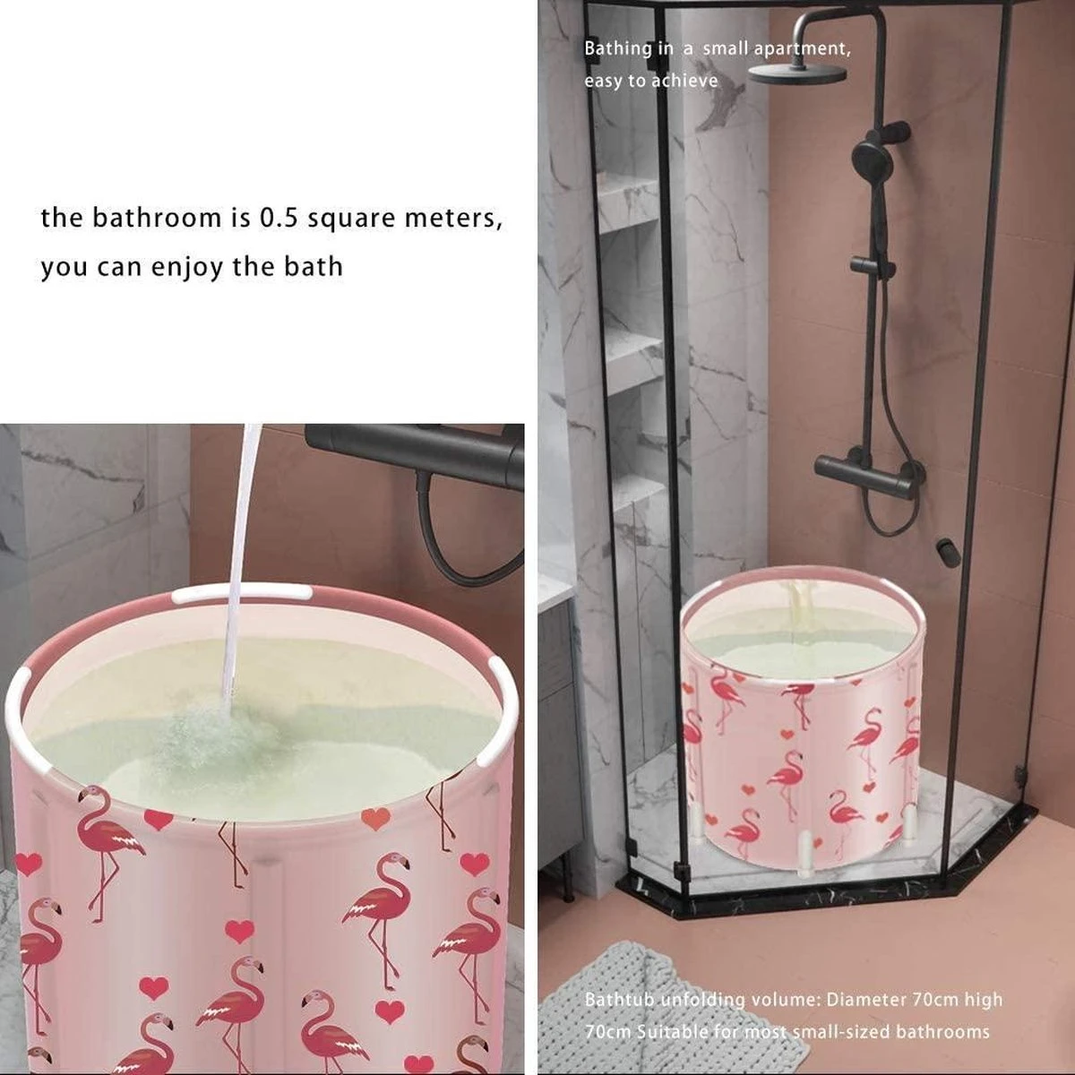 Opzetbaar Bad - 1 Persoons Balkonbad - Bad/ Tub Met Afvoerslang - Opzet Bad - 70x70cm - Ijsbad / Ijschallenge - Afbeelding 6