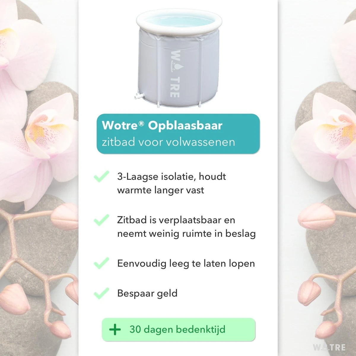 WOTRE Zitbad - Bath Bucket - Ijsbad - Wim Hof Methode - Bad Voor Volwassenen - Mobiele Badkuip - Grijs - 180L - Afbeelding 3