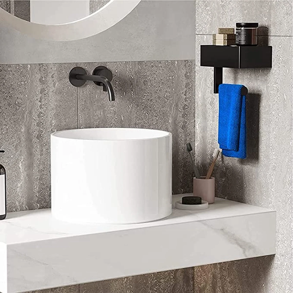 STARMAN WC Rolhouder - Toiletrolhouder Zwart - Badkamer Accessoires - WC Papier Houder - Afbeelding 4