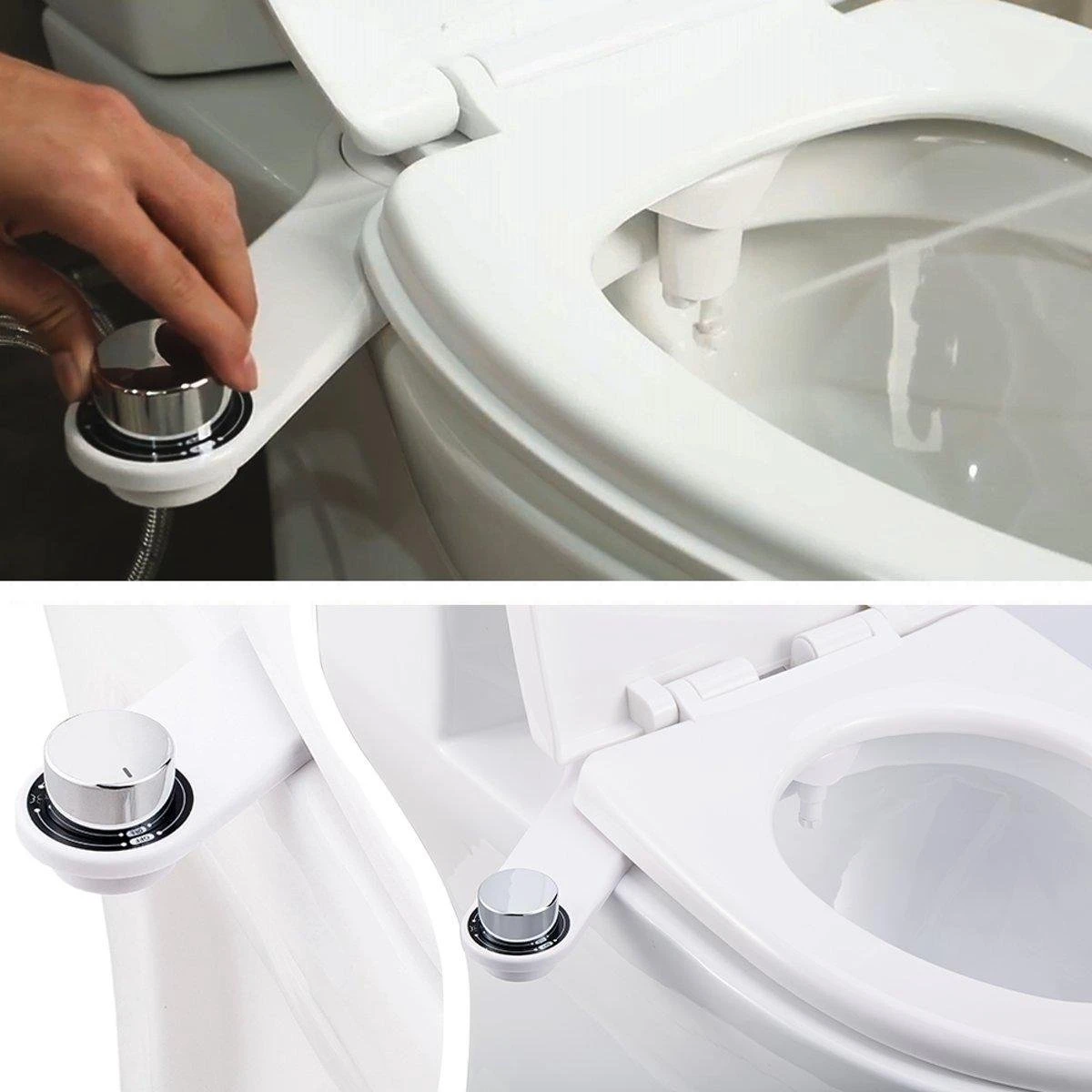 Bidet Handdouche Toilet Sproeier Shattaf Sprayer WC Papier Besparend - Dubbel Spray Koud Water - Badkamer Accessoires - Freshole® - Afbeelding 5