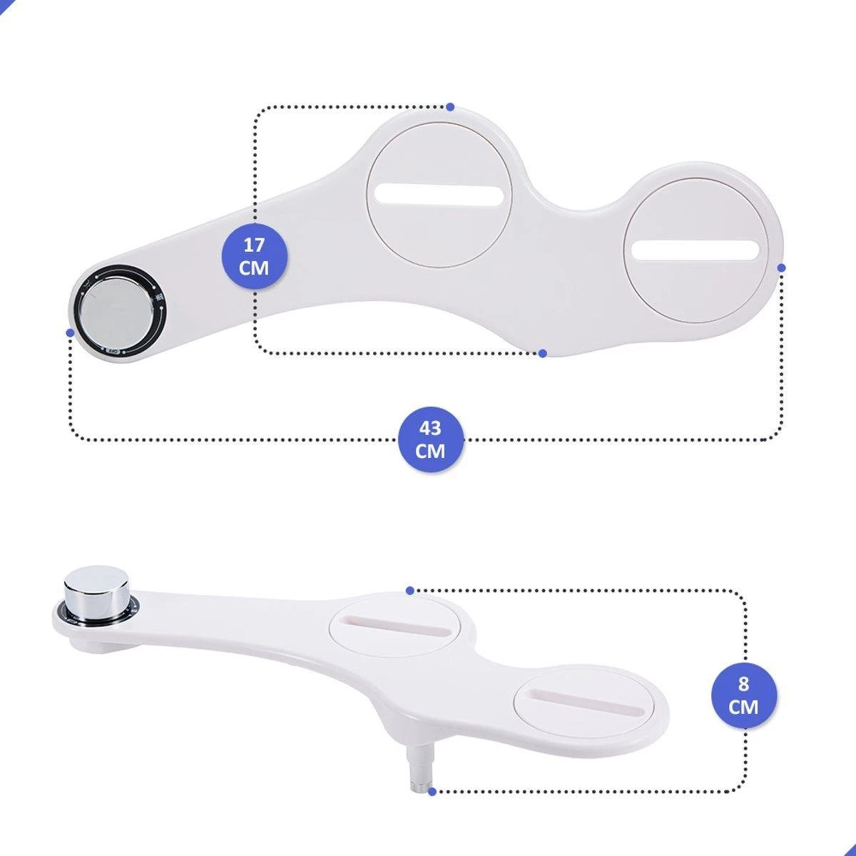 Bidet Handdouche Toilet Sproeier Shattaf Sprayer WC Papier Besparend - Dubbel Spray Koud Water - Badkamer Accessoires - Freshole® - Afbeelding 8