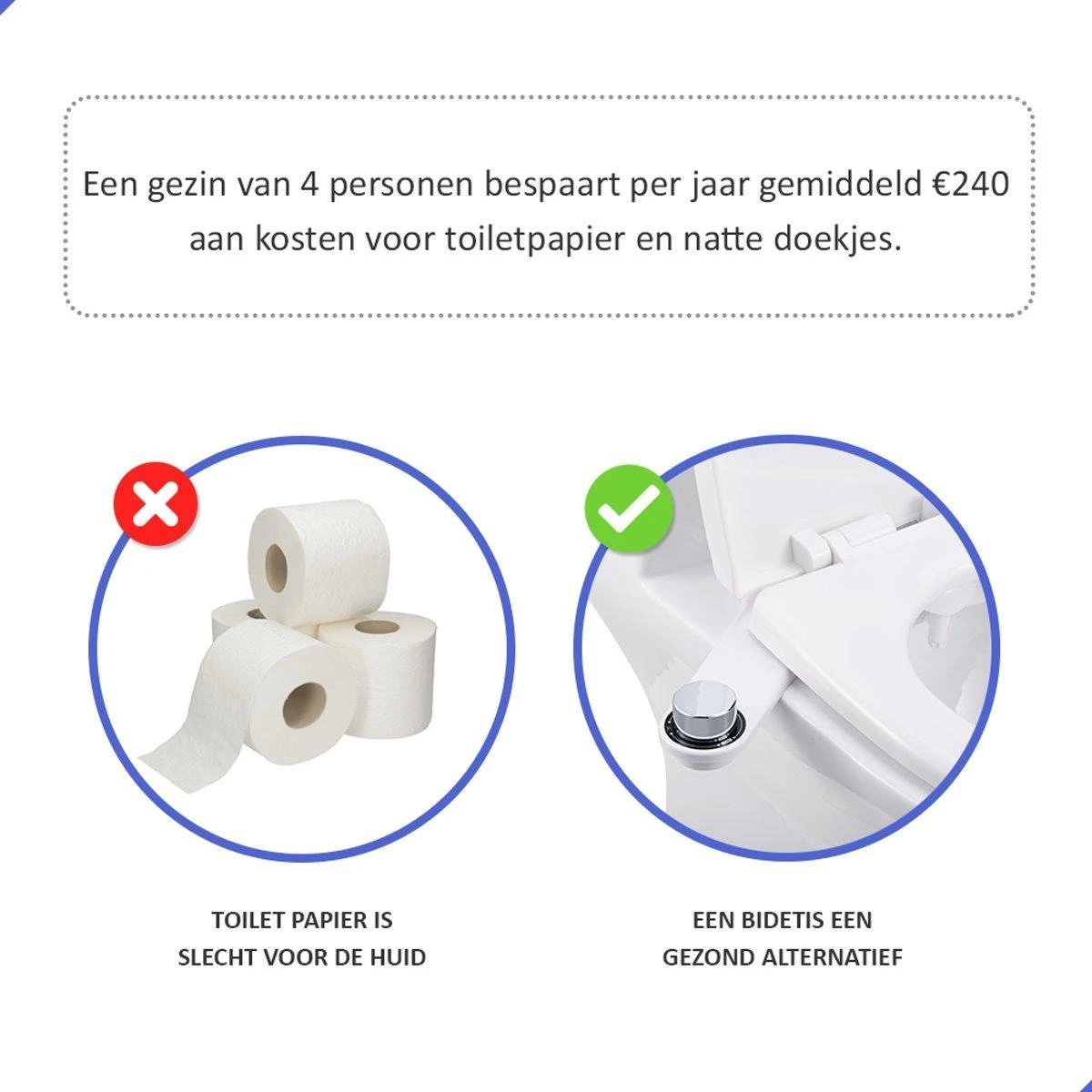 Bidet Handdouche Toilet Sproeier Shattaf Sprayer WC Papier Besparend - Dubbel Spray Koud Water - Badkamer Accessoires - Freshole® - Afbeelding 10
