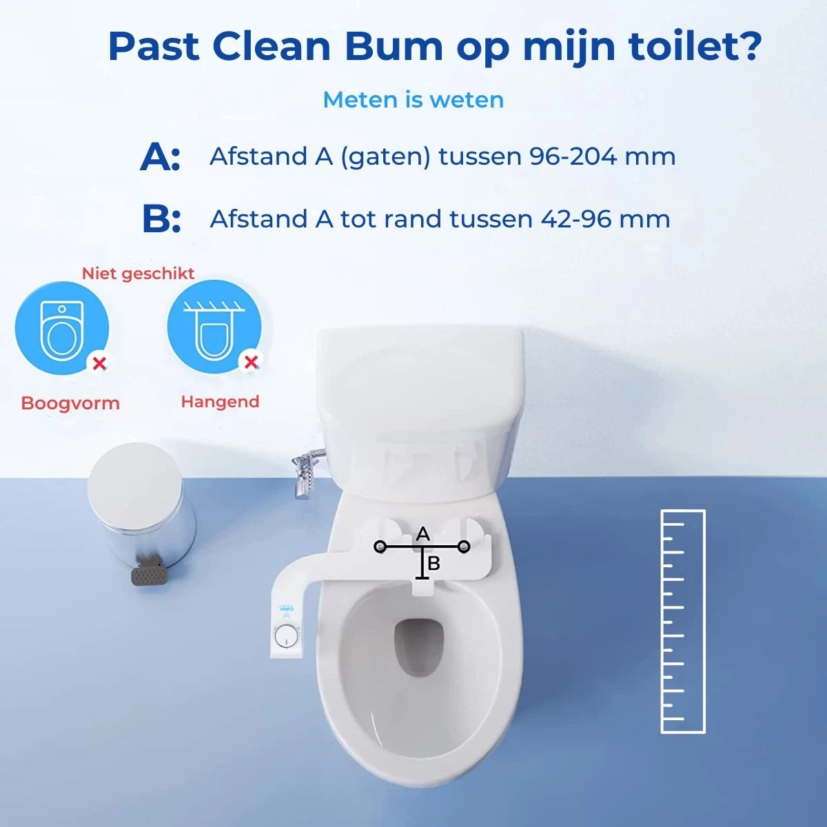 Clean Bum® Elegance Plus Bidet WC- Dubbele Sproeikop - Easy Fit Systeem - Afbeelding 2