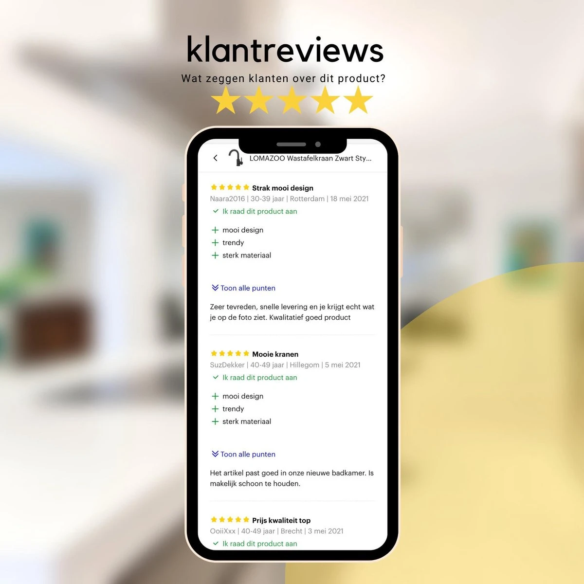 LOMAZOO Wastafelkraan Zwart Styx - Zwarte Wastafelkraan - Badkamerkraan Zwart - Zwarte Badkamerkraan - Afbeelding 5