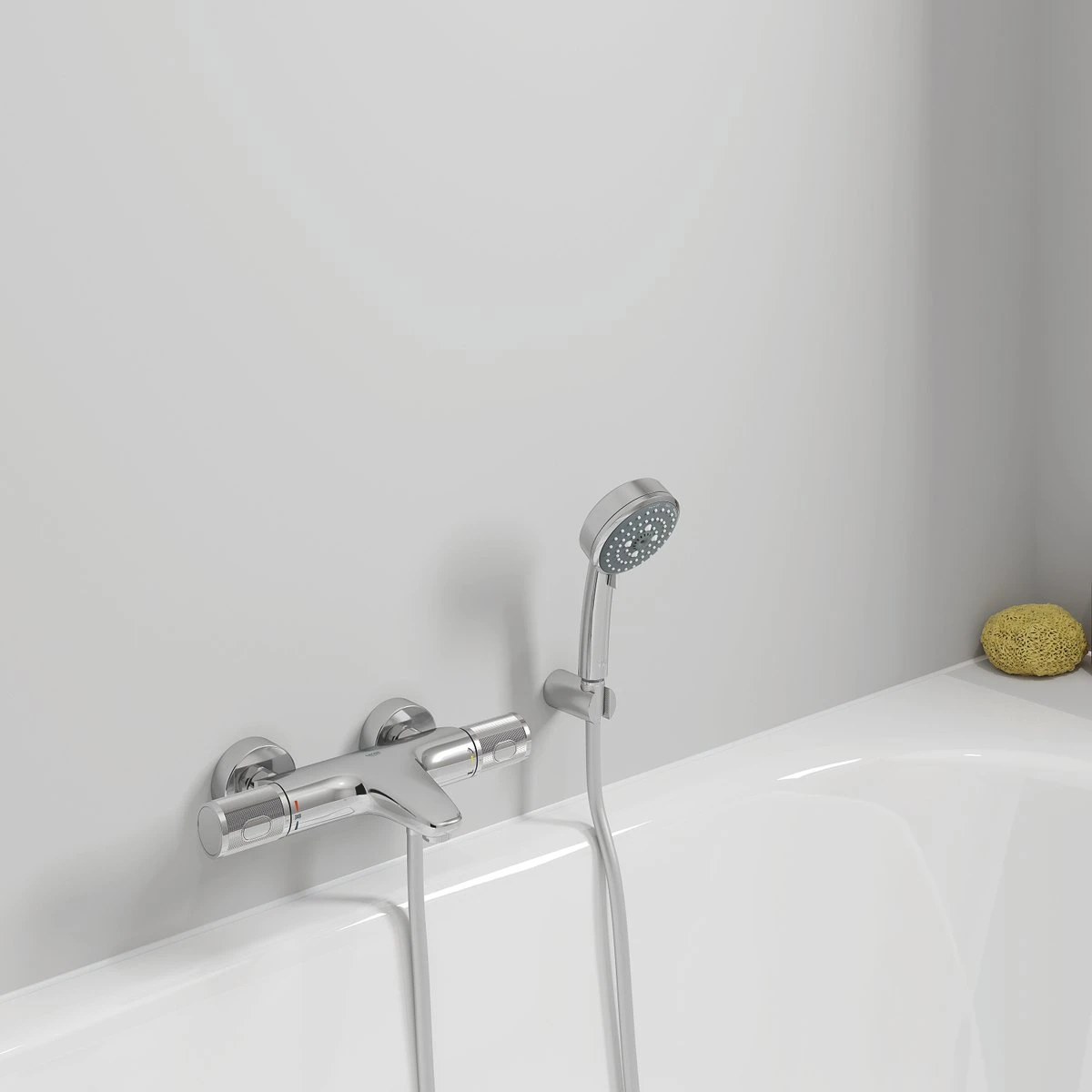 GROHE QuickFix Precision Feel Themostatische Badkraan - EcoJoy® - CoolTouch - 15 Cm - Met Koppelingen - Chroom - 34788000 - Afbeelding 6