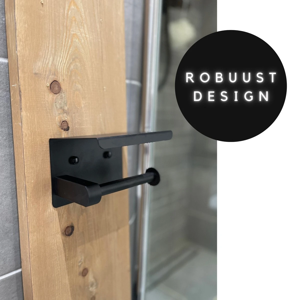 WC Rolhouder - Zelfklevend Toiletrolhouder Met Plankje - WC Papier Houder Zonder Boren - WC Rolhouder Met Plankje - Toiletrolhouder - Toiletrolhouder Zwart - Fienosa - Afbeelding 8