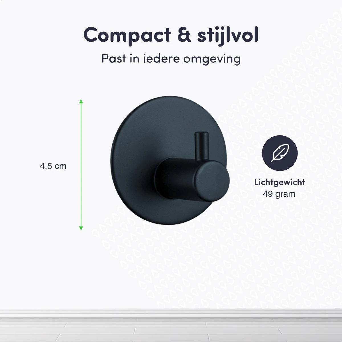 4x Handdoekhaakjes (Zelfklevend) Van RVS Zwart – Zelfklevende Haakjes – Wandhaak – Badkamer Accessoires – Ophanghaken Voor Keuken Toilet Of WC - Afbeelding 3